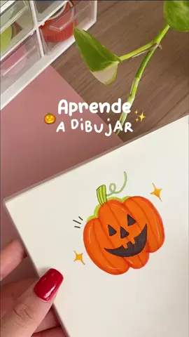 Aprende a dibujar! (Calabaza halloween) 🎃✨#art #halloween #aprendeadibujar #tutorial #pumpkin #pumpkinseason #calabaza #arte #dibujarfacil 