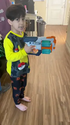 When your son decides he wants to pull his super loose tooth out with his toy gun…pssh go for it 🤷🏻‍♀️😆  #loosetooth #toothremoval 
