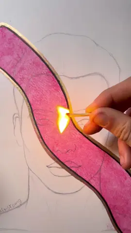 Burned Drawing 🔥 || Stained art wit Acrylic! ✨🎨  #artistomg 