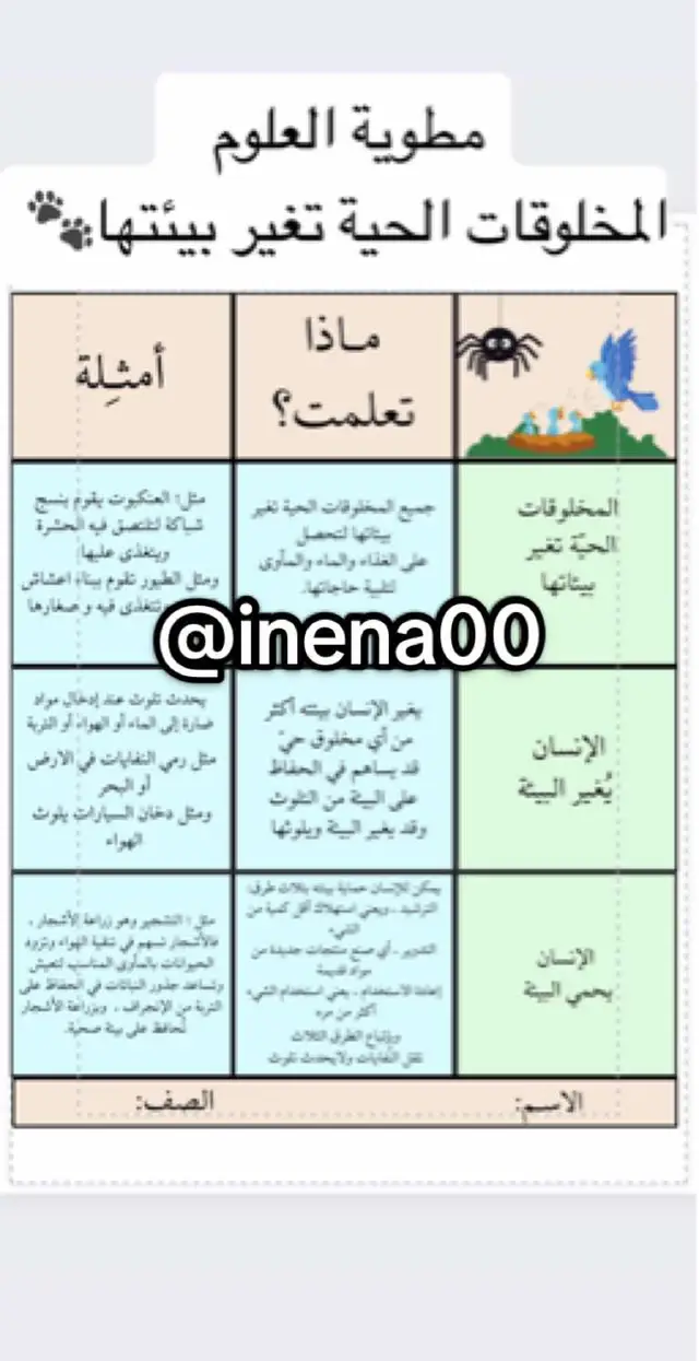 مطوية العلوم للصف ثالث إبتدائي  #fyp #foryou #اكسبلور #خدمات_طلابية #مهمه_ادائيه #بدون_موسيقى #مطويات 