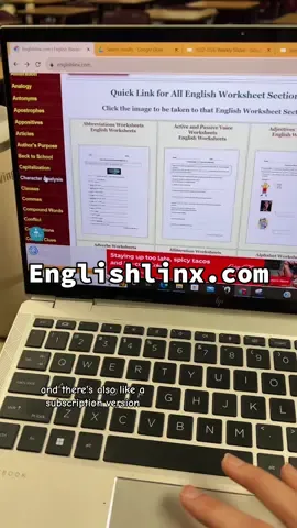 Englishlinx.com is definitely worth checking out! There are a lot of free resources (worksheets) that you can use with your students. :) #teachersoftiktok #middleschoolteacher #lessonideas #englishteacher #websitesyouneed #teachertechnology #teacherwebsites 