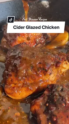 APPLE CIDER GLAZED CHICKEN - Dinner Recipe 🍎 🍂  I know apple is a popular flavor used for everything from apple pies to apple cider donuts but I bet savory recipes with apples never crossed your mind.  This recipe combines sweet and savory glazed chicken thighs infused with fresh herbs and apple cider. I don’t know about you but the sound of that makes me drool. We wasted no time to dig in and I know you won’t either. ⭐️ Want the recipe? Just click the link in my bio for the FULL RECIPE or visit eatwellwithlex.com  ⭐️ Don't forget to SAVE this post for later, so you can whip it up whenever you're craving some seasonal dinner food.  #falldinner #DinnerIdeas #dinnerrecipes #applerecipes #fallrecipes #applecider #glazedchicken #chickenrecipe #EasyRecipe #LifeOnTikTok #TikTokPartner 