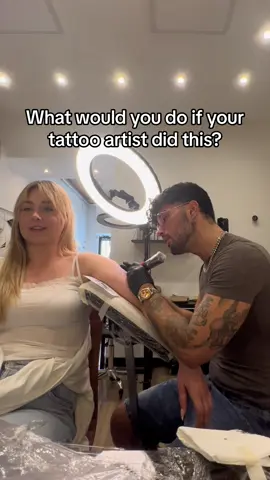 What would you do if your tattoo artist did this? Punk edition ✨ #machinegunkelly #tattooartist #singing #tattoo #tattooroma #fyp #viral 