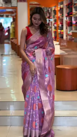 Organza saree Only Rs.3600/-✨ Limited stock availabl. #mayjusaree #shreevastralaya #saree #goviral #dashain