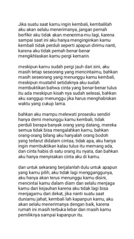 aku akan tetep menunggumu sampai kapan pun itu  #sadvibes  #kembalilah 