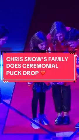 Chris Snow’s wife and children dropped the ceremonial puck at the Flames’ home opener ❤️ #hockey #NHL #chrissnow #puckdrop #ceremonial #family #calgaryflames 