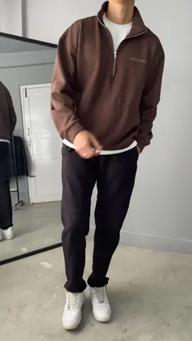Introducing our New Half Zip Up Sweatshirt in Color Brown and Black.  Insta: Unanimous.np 📩 #halfzipsweatshirt #madeinnepal #unanimousofficial #deliveryallovernepal🇳🇵 #fypシ 