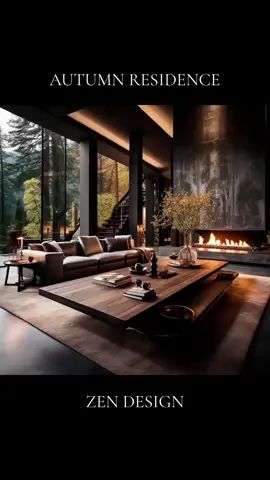 Nestled in the heart of an enchanting autumn forest, the modern residence marries nature's beauty with contemporary dark design, offering a serene escape like no other design by @artin.one . . . #darkdesign #interiorstyle #luxuryhouse #designinspiration #ecodesign #woodhouse #darkinterior #zen #zendesign #moderndesign #darkwood #natureluxury #designerinteriors #cozyhouse #sophisticatedspaces #forestmansion #seasonaldecor #fallliving #opulentdesign #interiors #naturalluxury #foresthouse #sweathome #autumn #darkhome #designgoals