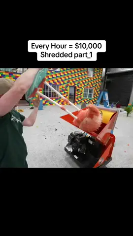 Every Hour = $10,000 Shredded#challege #house #shredded #car #cars #monster #fyp #cardboard #tiktokuni #luxury 