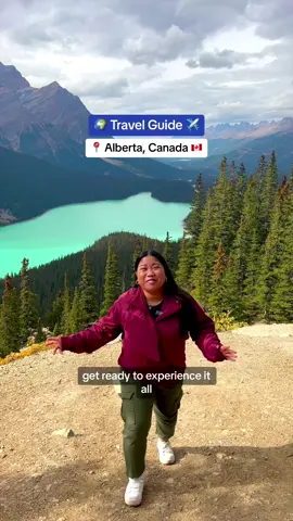 @Erin Tablizo | Travel Vlogger’s guide to Alberta, Canada 🇨🇦 📍 Take the Banff Gondola to get a bird’s eye view of the Canadian Rockies and the town of Banff. 📍 Take a cruise on Banff’s largest lake - Lake Minnewanka. 📍 Visit the stunning Peyto Lake. 📍 Keep an eye out for Alberta’s wonderful wildlife. 📍 Catch a ride on an Ice Explorer to walk on the 10,000 year old Athabasca Glacier. 📍 Walk across the Columbia Icefield Skywalk. 📍 Take a boat to Spirit Island on Maligne Lake. Let us know your favourite places in Alberta👇 #TravelTok #AlbertaCanada #TravelAlberta #TravelCanada #TravelTipsAndHacks