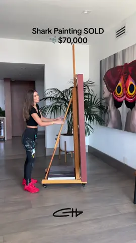 🦈 final reveal of my shark painting before it ships to its new home! 🔴SOLD! #sharkart #sharkweek #sharkyear #creative #sharklover #shark 