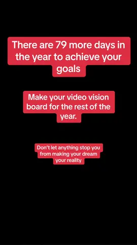 79 days left in the hear to hit your goals. Don’t be your own worst enemy and stop yourself. Its not about where you start, you just have to get started.  Create the life you want; and the life you know you’re meant to live.  #videovisionboard #visionboard2023 #microinfluencers #microinfluencerjourney #microinfluencersunder10k 