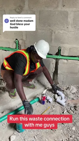 Replying to @femi waste connection piping #fypシ゚viral🖤video🤗foryou #plumber #plumbing 
