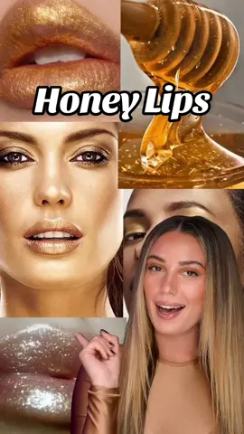 Honey Lips🍯 Yummy, golden & glittery lip combo for your #fallmakeup inspo!  #makeup #beauty #honeylips 