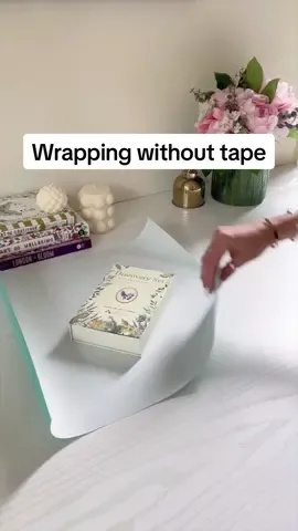 Request: how to wrap without tape. This requires more paper than normal but there are other options, still without tape, that I’ve shared on my page xx #giftwrapping #wrappinggifts #hack