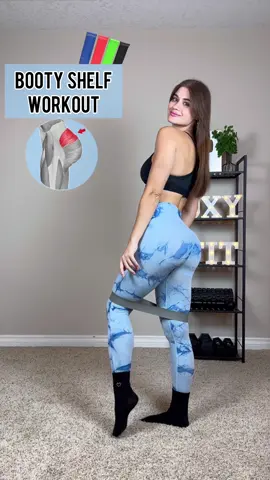 Booty Shelf Workout with Resistance Band at Home #homeworkout #glutesworkout #resistancebands #resistancebandworkout 