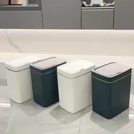Economical Type Bathroom Smart Touchless Trash Can, Automatic Motion Sensor Rubbish Can With Lid, Electric Waterproof Narrow Small Garbage Bin For Kitchen, Office, Living Room, Toilet, Bedroom#trash #trashcan #amazing #gift