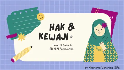 yaa begitulah,  berusaha sedkit kreatif dalam pembelajaran 😬 #hak&kewajibantema3kelas6
