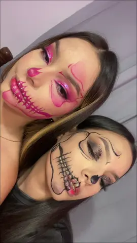 Menciona con quien te harias este twins Makeup 💗 #makeup #makeuhalloween 