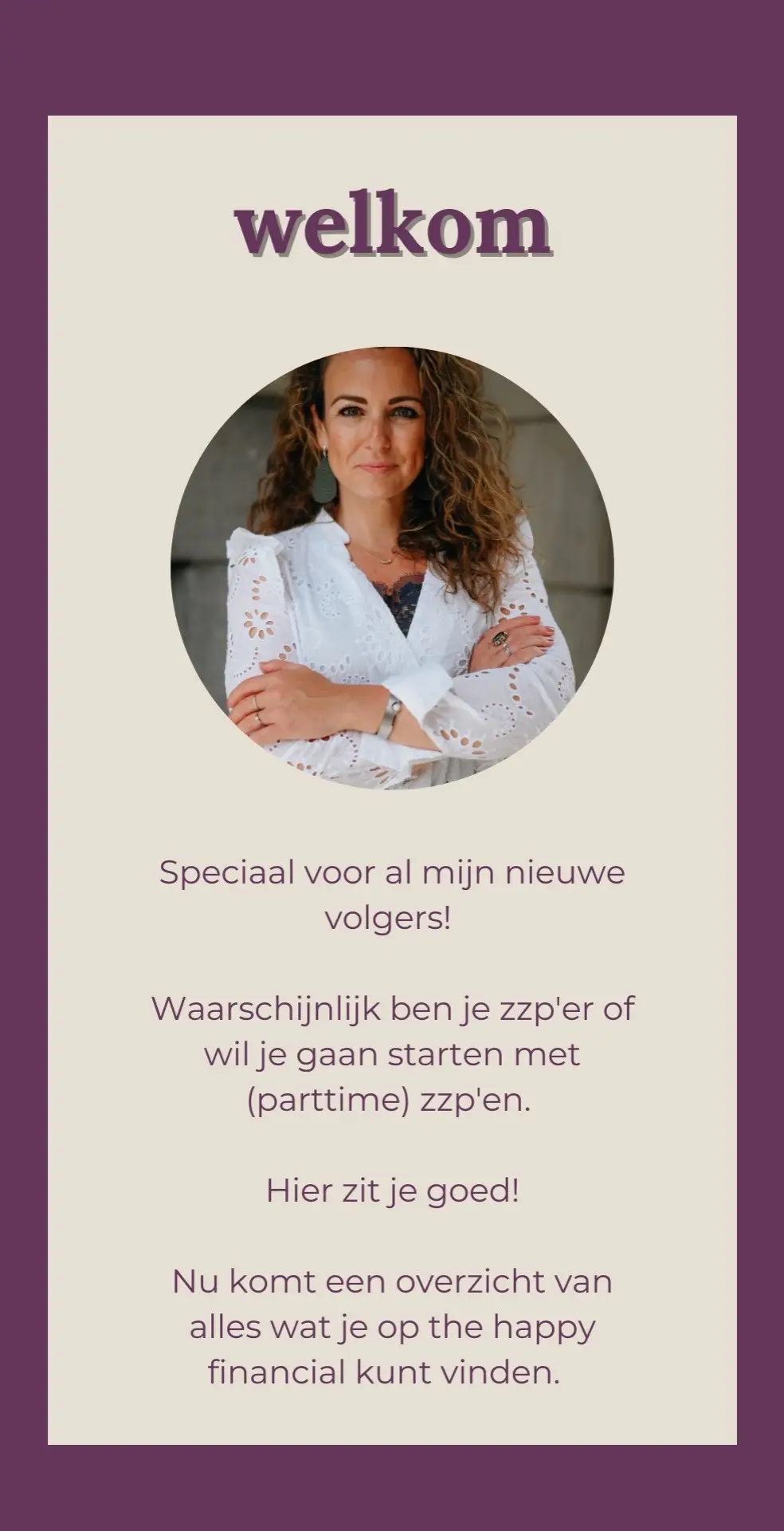Welkom nieuwe volgers. 🙋🏼‍♀️ Waarschijnlijk ben je zzp’er of wil je gaan starten met (parttime) zzp’en.  Hier zit je goed!  Hier een overzicht van alles wat je op the happy financial kunt vinden.  #zzp #thehappyfinancial #moneytok #freelance #zakelijk #ondernemen #belasting #administratie 