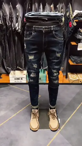 Men's Casual Attire Stretchable Skinny JeansTattered Ripped DenimPants