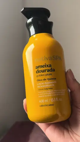 Fragrância nova da linha Nativa Spa de @oboticario ✨ Eu que sou doida pelo cheirinho de ameixa, logo de cara amei essa nova fragrância de ameixa dourada.  Ela é leve, confortável e cítrica. Cheirinho de limpeza pós banho 🫧 . . . #cheirosa #hidratantecorporal #ameixadourada #nativaspa #hidratacaocorporal #fragrance 