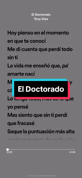 El Doctorado - Tony Dize #the_lyrics_zone #letrasdecanciones #lyricsvideo #spotifylyrics #tonydize #eldoctorado 