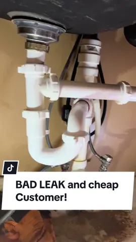 Drain and cabinet base repair #plumber #plumbing #plumbersoftiktok #trades #plumberwork #plumbinglife #leak #repair 