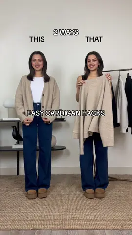 2 CARDIGAN HACKS EVERYONE NEEDS TO KNOW 💗 Girls, save for later & make sure to hit the + for daily #stylinghacks & #fashionhacks 💕 #cardigan #hack 