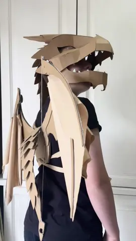 Cardboard paper dragon costume by Zygote Brown Designs #dragon #halloweencostume #dragoncosplay 