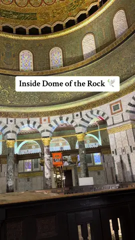 Inside of Dome of the Rock in Al-Aqsa 🕊️🤲 #palestine #palästina #jerusalem #alaksa #alqsa #domeoftherock #islam #ummah #travel #foryou #viral 