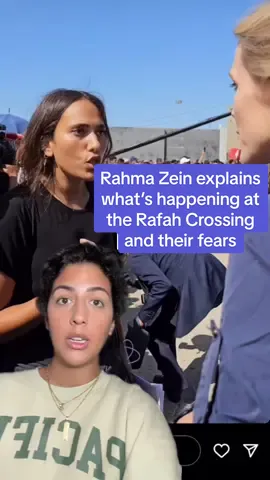 Replying to @Eric R Cecilia follow Rahma Zein on IG as she’s documenting what’s happening on the Egyptian side at the Rafah crossing border. Her handle is “zein_rahma”