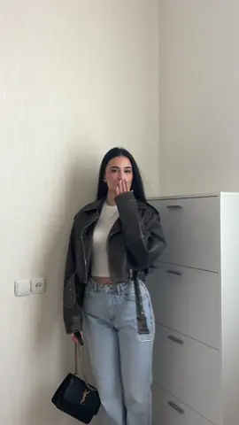 Love the viral Zara leather jacket #fyp #foryou #fashiontiktok #outfitinspo #OOTD #fashioninspo #zaraoutfit 