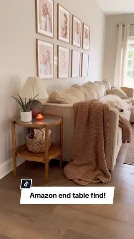 Amazon end table find!! I fell in love with this end table! It made the perfect addition to our living room! It was also very easy to assemble. It only took me about 10 minutes to have it completely put together!!❤️😍 #neutralaesthetic #decortok #hometiktok #neutraldecor #homeinspiration #myhomevibe #homedecorinspiration #homedecortiktok #organicmodern #homefinds 