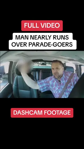 Man goes crazy and newrly runs over parade-goers #police #fyp #cops #foryou #dashcam 