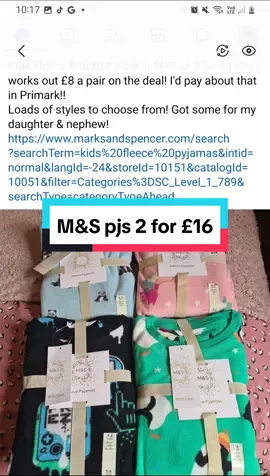 M&S pjs 2 for £16- better quality than primark roughly same price #marksandspencer #saving #budget #whatabargain #christmaspjs 