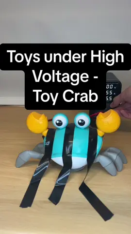 I applied High Voltage to a toy - Toy Crab #highvoltage #Science #toy #voltage #forfun #crab 