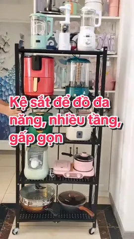 Kệ sắt để đồ đa năng, thiết kế nhiều tầng, có thể gấp gọn, có bánh xe di chuyển, thích hợp dùng cho nhà bếp, phòng ăn, nhà tắm #kesat #kesatdanang #kesatgapgon #kesatnhieutang #kededodanang 