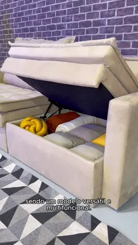 Respondendo a @Ingrid Borges : ) Esse lançamento já é um sucesso! O modelo Secret, é confortável, versátil e multifuncional! 💙 #sofa #camainbox #trabalho #sofabau #sofáconfortavel #sofacombau 