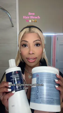 Best hair bleach ive ever tried. It does not swell im obsessed 🫶🏽 #besthairbleach #bestbleach #wellableach #blondorplex #blondorplexwella #bleachinghair #bleachedhair #girlytips #blondehaircolor 