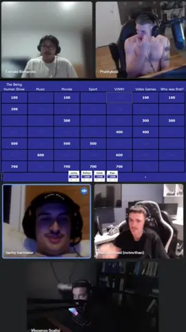 Gran TuRIZZmo 🤭 Jeopardy video out now on the being human show youtube 😎 #fyp #podcast #jeopardy #youtube #comdey #funny 