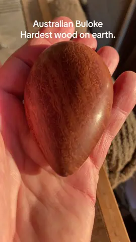 According to the Janka scale Australian Buloke is the hardest wood in the world with a rating of 5060. This is subjective tho as all wood has varinh degrees of hardness. To compare canadina hard maple has a hardness scale of 1450. This is called a feelie, to be felt and held. For meditaion and stress relief. Also good for massage. Tbey feel amazing polished to 12000 grit and zero finish. #promotejoy #sawdustimagery #woodtok #woodtokfamily #timbertok #woodworking #creativewoodworking #woodperv #australiantimber 