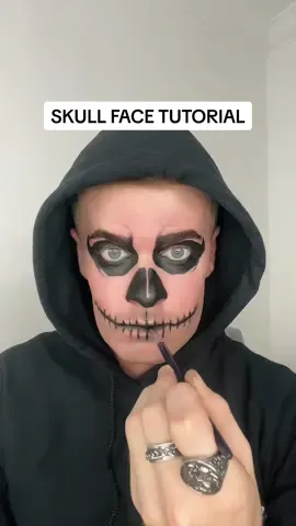 Easy skull face makeup and costume idea for halloween 👀💀 #fypシ #xyzcba #mensfashion #fashion #halloween #skullmakeup #halloweenmakeup 