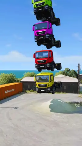 Squeezy Trucks Jump Crush – BeamNG.Drive #beamng #beamngdrive 