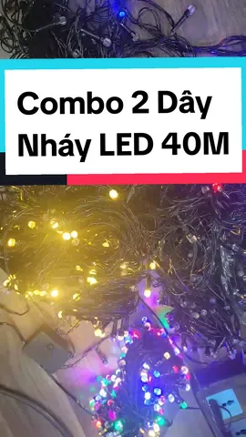 Combo 2 Dây Nháy LED Kim Cương 40m Nhiều Màu và Màu Vàng #decor #dentrangtri #xuhuong 