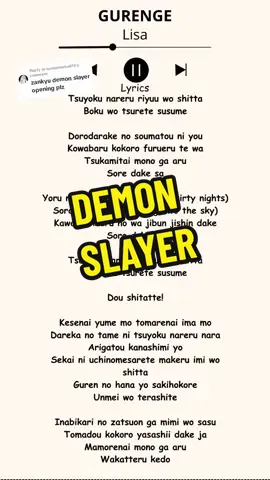 Replying to @sonamnorbu615 Demon Slayer : Kimetsu no Yaiba Opening Theme 01👺#animesong #anime #demonslayer #tanjiro #nezuko 