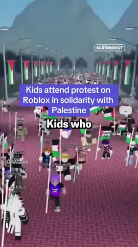 Children have begun organising their own pro-Palestine protests in Roblox, in the wake of the ongoing Israel-Palestine war. Hundreds of children are protesting in virtual worlds to supplement the fact that they cannot attend protests in real life. #palestinetiktok #roblox #robloxmarch #palestine #robloxpalestine 