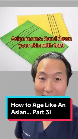 How to Age Like an Asian… Part 3! Korean Washcloth! #howtoagelikeanasian #agelikeanasian #plasticsurgeon #korean 