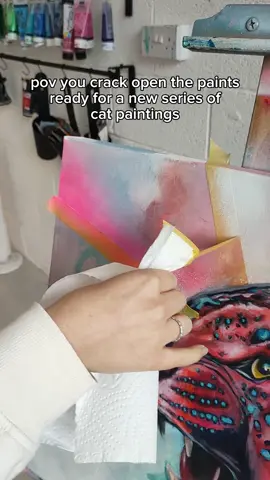 Where my crazy cat ladies at then?  This series of three big cat paintings is going to be my most detailed and refined set of work yet! I've learnt a lot about myself and where I want to take my style just from making this first painting. So stay tuned to see a completed piece and set those reminders from my stories so you don't miss the reveal! Ps. Proud of myself for not painting over them of course, you know I'm a stickler for ruining something when it's good 🥴