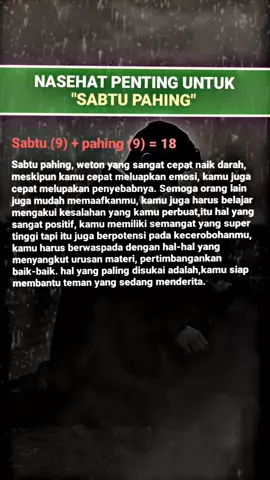 nasehat untuk weton Sabtu pahing#weton #fyp #mhzhhabibi #sabtu #sabtupahing 